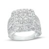 Thumbnail Image 0 of Previously Owned - 2 CT. T.W. Cushion-Shaped Multi-Diamond Frame Multi-Row Ring in 10K White Gold