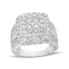 Thumbnail Image 1 of Previously Owned - 2 CT. T.W. Cushion-Shaped Multi-Diamond Frame Multi-Row Ring in 10K White Gold