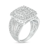 Thumbnail Image 1 of Previously Owned - 2 CT. T.W. Cushion-Shaped Multi-Diamond Frame Multi-Row Ring in 10K White Gold