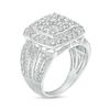 Thumbnail Image 2 of Previously Owned - 2 CT. T.W. Cushion-Shaped Multi-Diamond Frame Multi-Row Ring in 10K White Gold