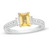 Thumbnail Image 1 of Previously Owned - Vera Wang Love Collection Octagonal Sapphire and 3/4 CT. T.W. Diamond Ring in 14K Two-Tone Gold