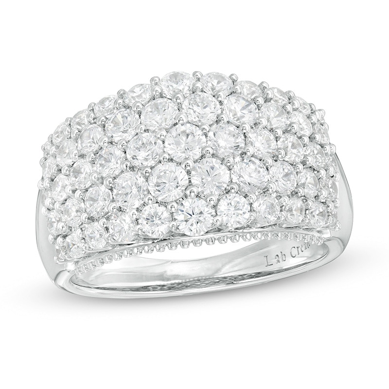 Main Image 1 of Previously Owned - 2 CT. T.W. Lab-Grown Diamond Multi-Row Ring in 14K White Gold (F/SI2)