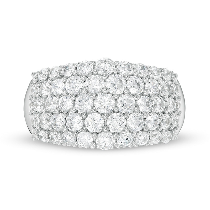 Main Image 4 of Previously Owned - 2 CT. T.W. Lab-Grown Diamond Multi-Row Ring in 14K White Gold (F/SI2)
