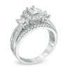 Thumbnail Image 2 of Previously Owned - 1-1/2 CT. T.W. Emerald-Cut Diamond Frame Past Present Future® Ring in 14K White Gold