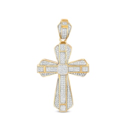 Previously Owned - 5/8 CT. T.W. Diamond Gothic-Style Cross Charm in 10K Gold