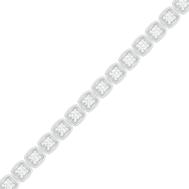 Main Image 1 of Previously Owned - 1 CT. T.W. Diamond Squares Tennis-Style Bracelet in 10K White Gold