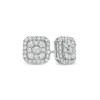 Thumbnail Image 1 of Previously Owned - 1/2 CT. T.W. Cushion-Shaped Multi-Diamond Frame Stud Earrings in 10K White Gold