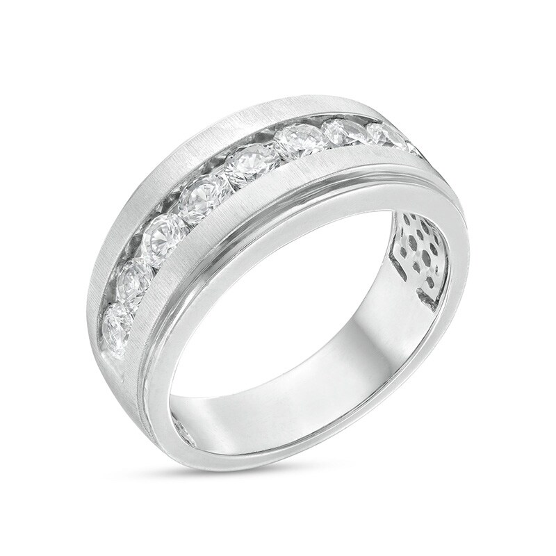 Main Image 3 of Previously Owned - 1-1/2 CT. T.W. Diamond Nine Stone Wedding Band in 10K White Gold