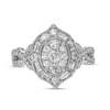 Thumbnail Image 4 of Previously Owned - Marilyn Monroe™ Collection 1 CT. T.W. Oval Multi-Diamond Frame Twist Shank Ring in 14K White Gold