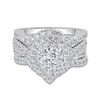 Thumbnail Image 4 of Previously Owned - 2 CT. T.W. Pear-Shaped Multi-Diamond Three Piece Bridal Set in 14K White Gold