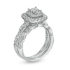 Thumbnail Image 3 of Previously Owned - 1 CT. T.W. Quad Princess-Cut Diamond Double Cushion Frame Twist Shank Bridal Set in 14K White Gold