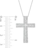 Thumbnail Image 3 of Previously Owned - 1 CT. T.W. Baguette and Round Diamond Triple Row Cross Pendant in 10K White Gold