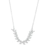 Thumbnail Image 1 of Previously Owned - 1/3 CT. T.W. Diamond Curved Leaf Necklace in 10K White Gold