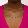 Thumbnail Image 2 of Previously Owned - 1/3 CT. T.W. Diamond Curved Leaf Necklace in 10K White Gold