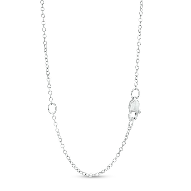 Main Image 3 of Previously Owned - 1/3 CT. T.W. Diamond Curved Leaf Necklace in 10K White Gold
