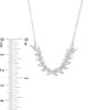 Thumbnail Image 4 of Previously Owned - 1/3 CT. T.W. Diamond Curved Leaf Necklace in 10K White Gold