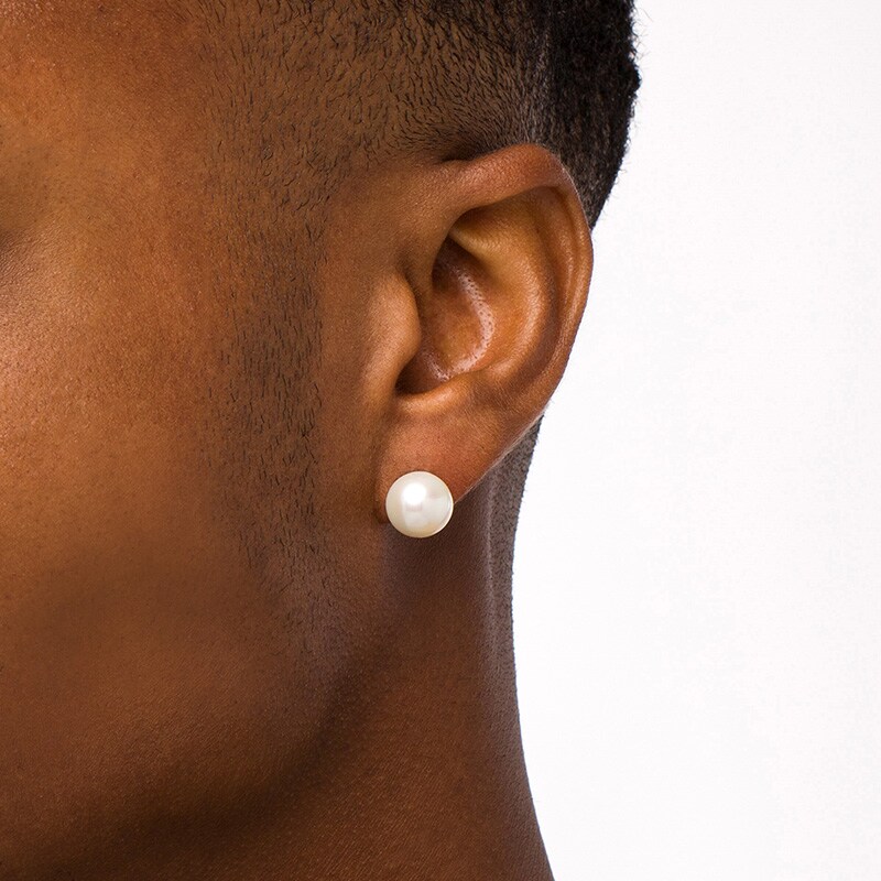 Main Image 2 of Previously Owned-10.0mm Freshwater Cultured Pearl Stud Earrings in 14K Gold