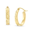 Thumbnail Image 1 of Previously Owned - Diamond-Cut Oval Tube Hoop Earrings in 14K Gold