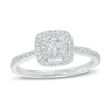 Thumbnail Image 1 of Previously Owned - 1/4 CT. T.W. Diamond Double Cushion-Shaped Frame Engagement Ring in 10K White Gold (J/I3)