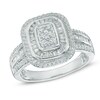 Thumbnail Image 1 of Previously Owned - 3/4 CT. T.W. Multi-Diamond Rectangular Double Frame Ring in 10K White Gold
