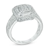 Thumbnail Image 2 of Previously Owned - 3/4 CT. T.W. Multi-Diamond Rectangular Double Frame Ring in 10K White Gold