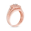 Thumbnail Image 3 of Previously Owned - 1/2 CT. T.W. Diamond Double Cushion Frame Vintage-Style Bridal Set in 10K Rose Gold