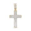 Thumbnail Image 1 of Previously Owned - Men's 1/4 CT. T.W. Diamond Double Row Cross Necklace Charm in 10K Gold