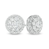Thumbnail Image 1 of Previously Owned - 1 CT. T.W.  Lab-Grown Diamond Double Frame Stud Earrings in 14K White Gold (F/SI2)