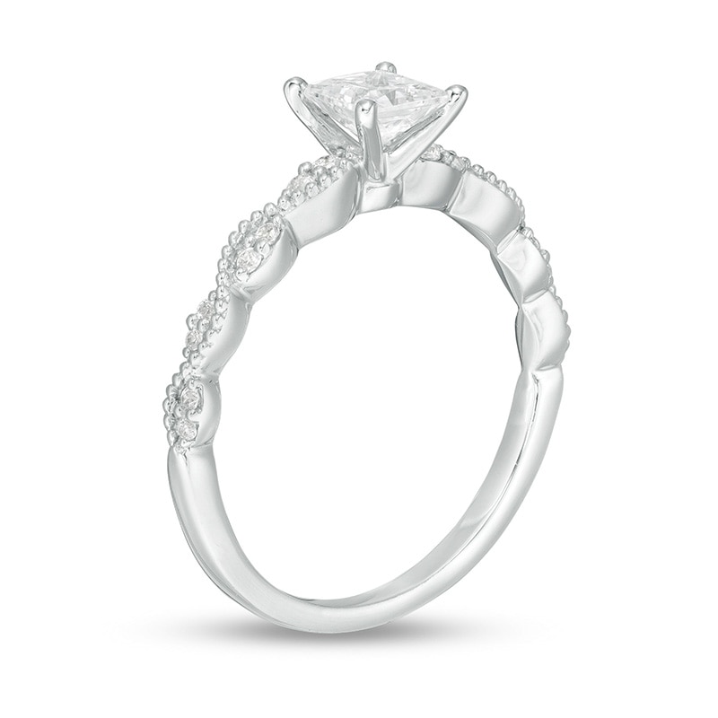 Previously Owned - 5/8 CT. T.W.  Princess-Cut Diamond Engagement Ring in 14K White Gold (I/SI2)