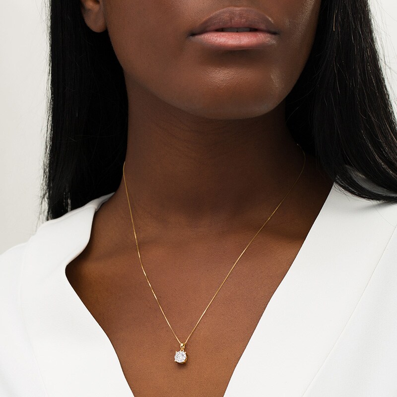 Main Image 2 of Previously Owned - 1/4 CT. T.W. Diamond Frame Pendant in 10K Gold