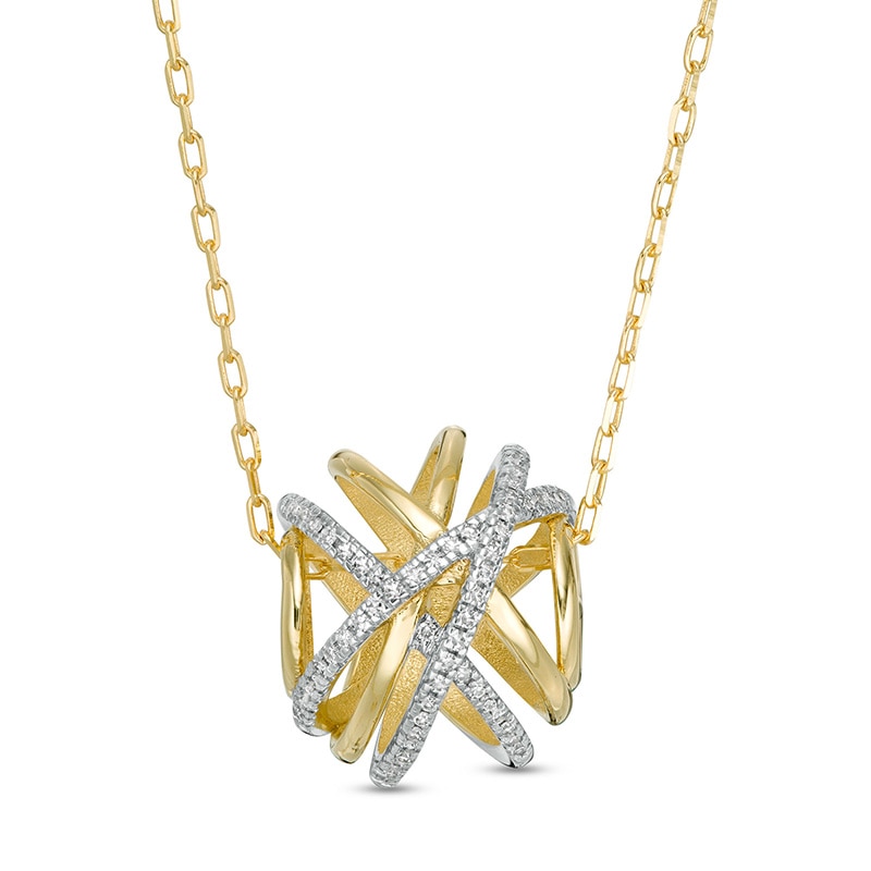 Main Image 1 of Previously Owned - Wonder Woman™ Collection 1/15 CT. T.W. Diamond Themyscira Island Pendant in 10K Gold