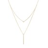 Thumbnail Image 1 of Previously Owned - 1/5 CT. T.W. Diamond Linear Bar Double Strand Necklace in 10K Gold - 20"