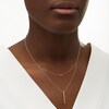 Thumbnail Image 2 of Previously Owned - 1/5 CT. T.W. Diamond Linear Bar Double Strand Necklace in 10K Gold - 20"