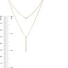 Thumbnail Image 3 of Previously Owned - 1/5 CT. T.W. Diamond Linear Bar Double Strand Necklace in 10K Gold - 20"
