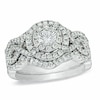 Thumbnail Image 0 of Previously Owned - 1-1/5 CT. T.W. Diamond Cluster Bridal Set in 14K White Gold