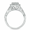 Thumbnail Image 3 of Previously Owned - 1-1/5 CT. T.W. Diamond Cluster Bridal Set in 14K White Gold