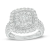 Thumbnail Image 1 of Previously Owned - 1-1/2 CT. T.W. Diamond Double Cushion Frame Vintage-Style Engagement Ring in 10K White Gold (J/I3)