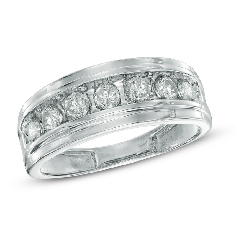 Main Image 1 of Previously Owned - 1 CT. T.W. Diamond Comfort Fit Band in 10K White Gold