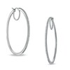 Thumbnail Image 1 of Previously Owned - 3/8 CT. T.W. Diamond Classic Hoop Earrings in Sterling Silver