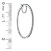 Thumbnail Image 2 of Previously Owned - 3/8 CT. T.W. Diamond Classic Hoop Earrings in Sterling Silver