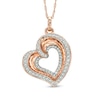 Thumbnail Image 1 of Previously Owned -  1/2 CT. T.W. Diamond Tilted Heart Pendant in 10K Rose Gold