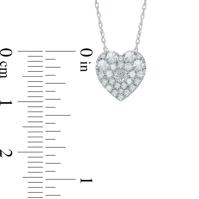 Main Image 2 of Previously Owned - 1/2 CT. T.W. Composite Diamond Heart-Shaped Pendant in 10K White Gold