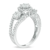 Thumbnail Image 2 of Previously Owned - 1 CT. T.W. Multi-Diamond Three Stone Frame Engagement Ring in 10K White Gold