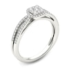 Thumbnail Image 2 of Previously Owned - 3/8 CT. T.W. Cushion-Shaped Multi-Diamond Frame Split Shank Engagement Ring in 14K White Gold