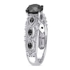 Thumbnail Image 2 of Previously Owned - 2 CT. T.W. Black and White Diamond Vintage-Style Engagement Ring in 10K White Gold