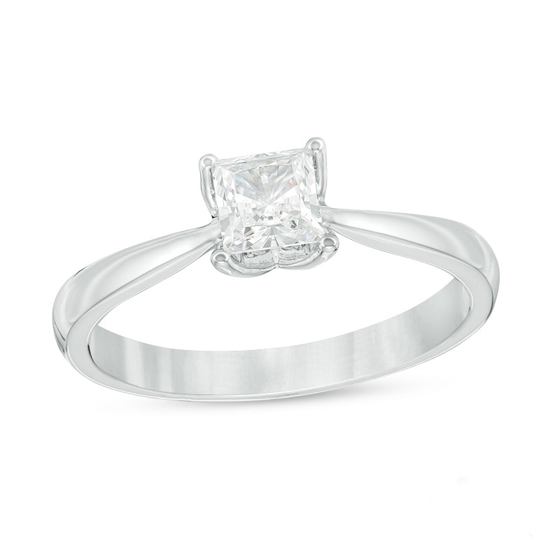 Main Image 1 of Previously Owned - Love's Destiny by Peoples 1 CT. T.W.  Princess-Cut Diamond Engagement Ring in 14K White Gold