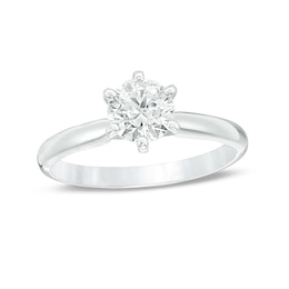 Previously Owned - 1 CT.  Diamond Solitaire Engagement Ring in 14K White Gold (I/I2)