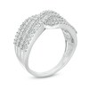 Thumbnail Image 2 of Previously Owned - 1 CT. T.W. Baguette and Round Diamond Multi-Row Crossover Ring in 10K White Gold