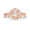 Thumbnail Image 4 of Previously Owned - 1 CT. T.W. Diamond Double Frame Bridal Set in 10K Rose Gold
