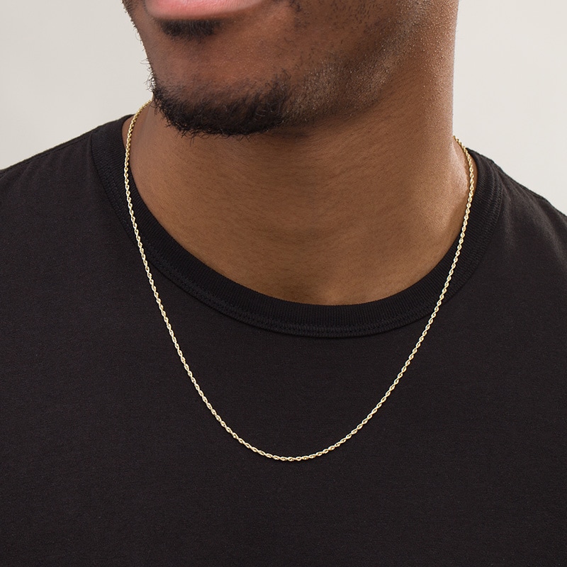Main Image 3 of Previously Owned - 1.6mm Rope Chain Necklace in Solid 10K Gold - 22"